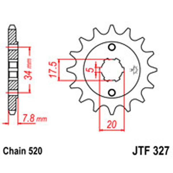 JT JT Gear Box Sprockets G/B 327-14 HON (279)